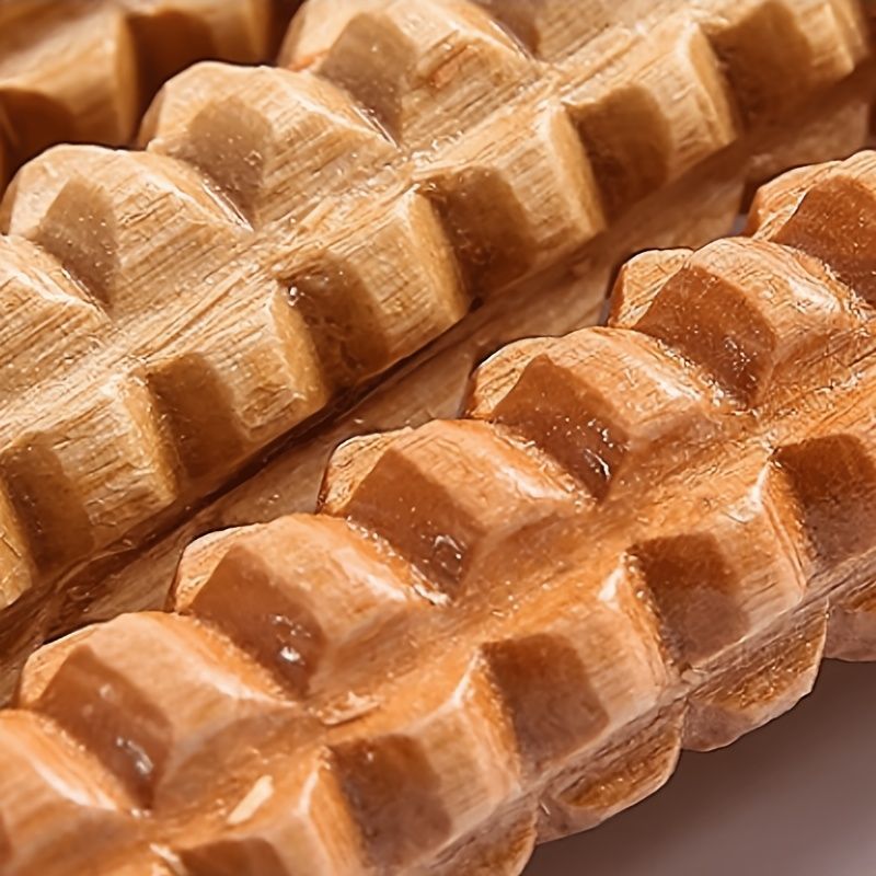 Wooden Foot Massage Roller Dual Control Foot Massager Portable Foot Roller Home - Wood color - Size 17-27cm โ image 4