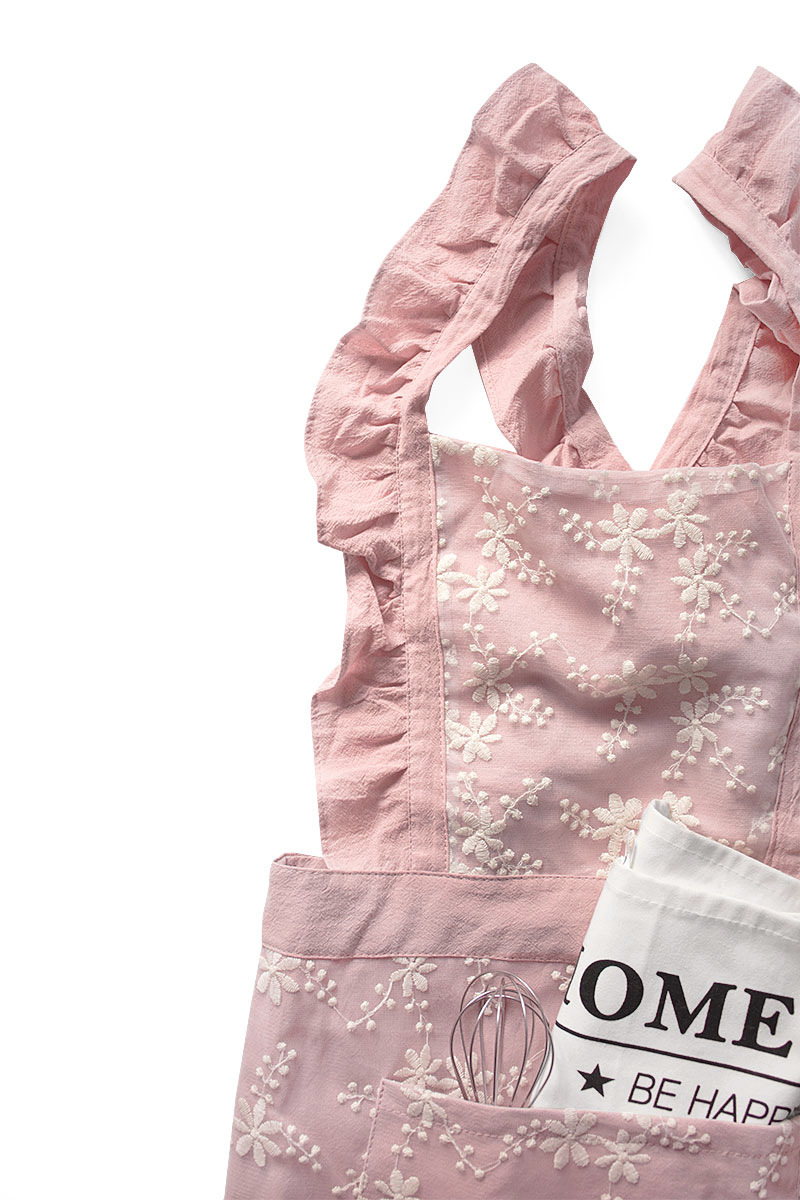 Green Ruffled Kitchen Apron with Floral Lace - Comfortable Baking & Crafting Apron โ image 2