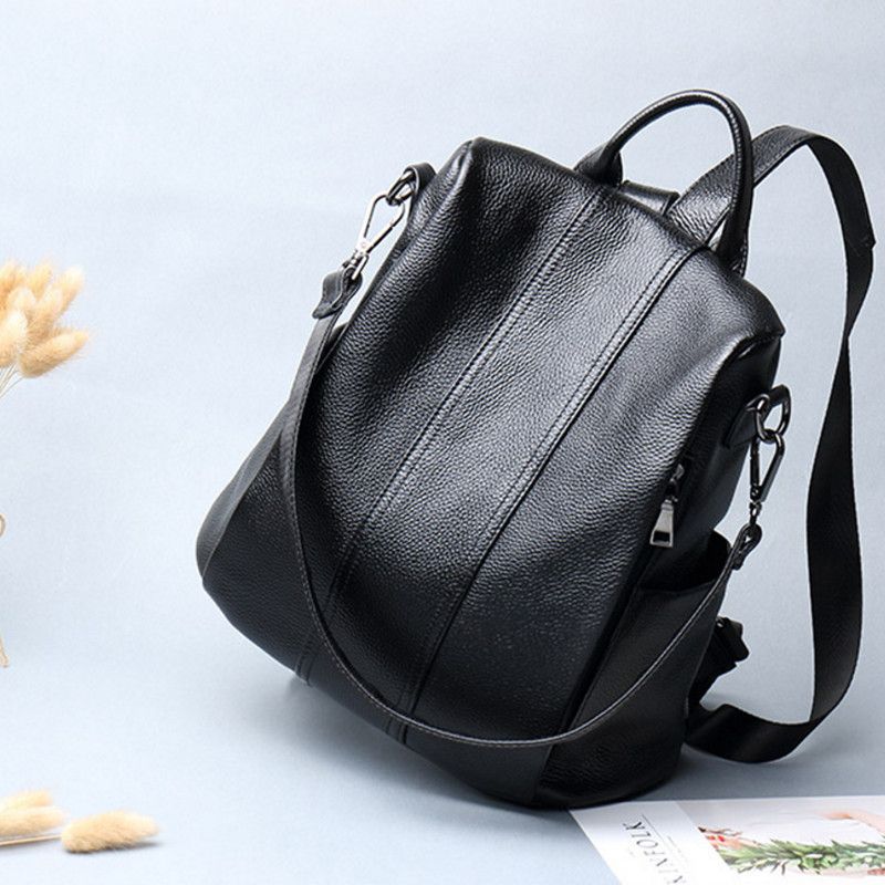 Women Backpack Purse Waterproof dermis Anti-theft Rucksack Lightweight Shoulder Bag, Medium, Black(1pcs) — image 2