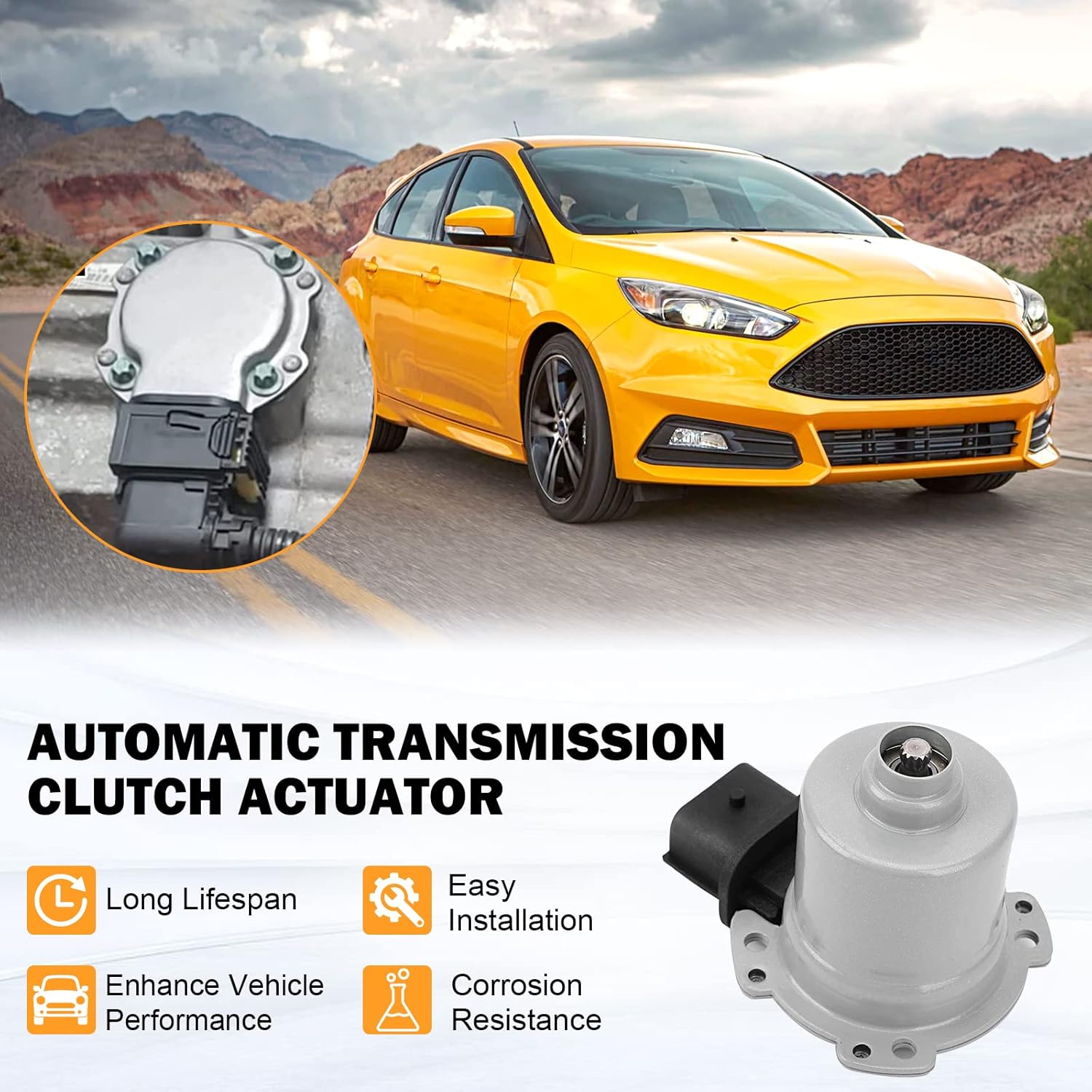 2PCS AE8Z-7C604-A Automatic Transmission Clutch Actuator A and B for 2012-2017 Ford Focus SE SEL, 11 12 13 14 15 16 17 Ford Fiesta Trans Clutch Actuator โ image 2