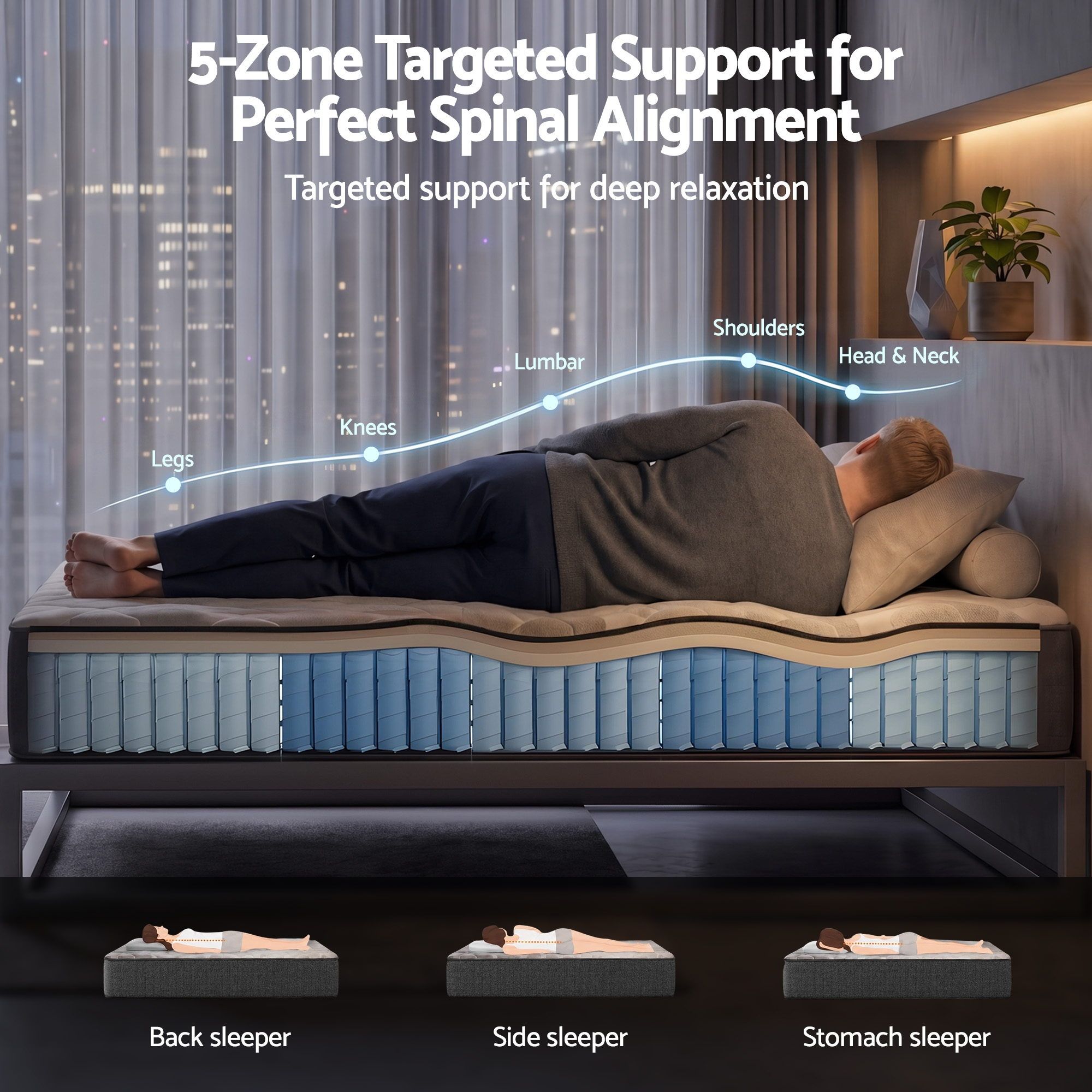 Giselle 30cm Queen Mattress with Edge Support and 5-Zone Comfort โ image 3