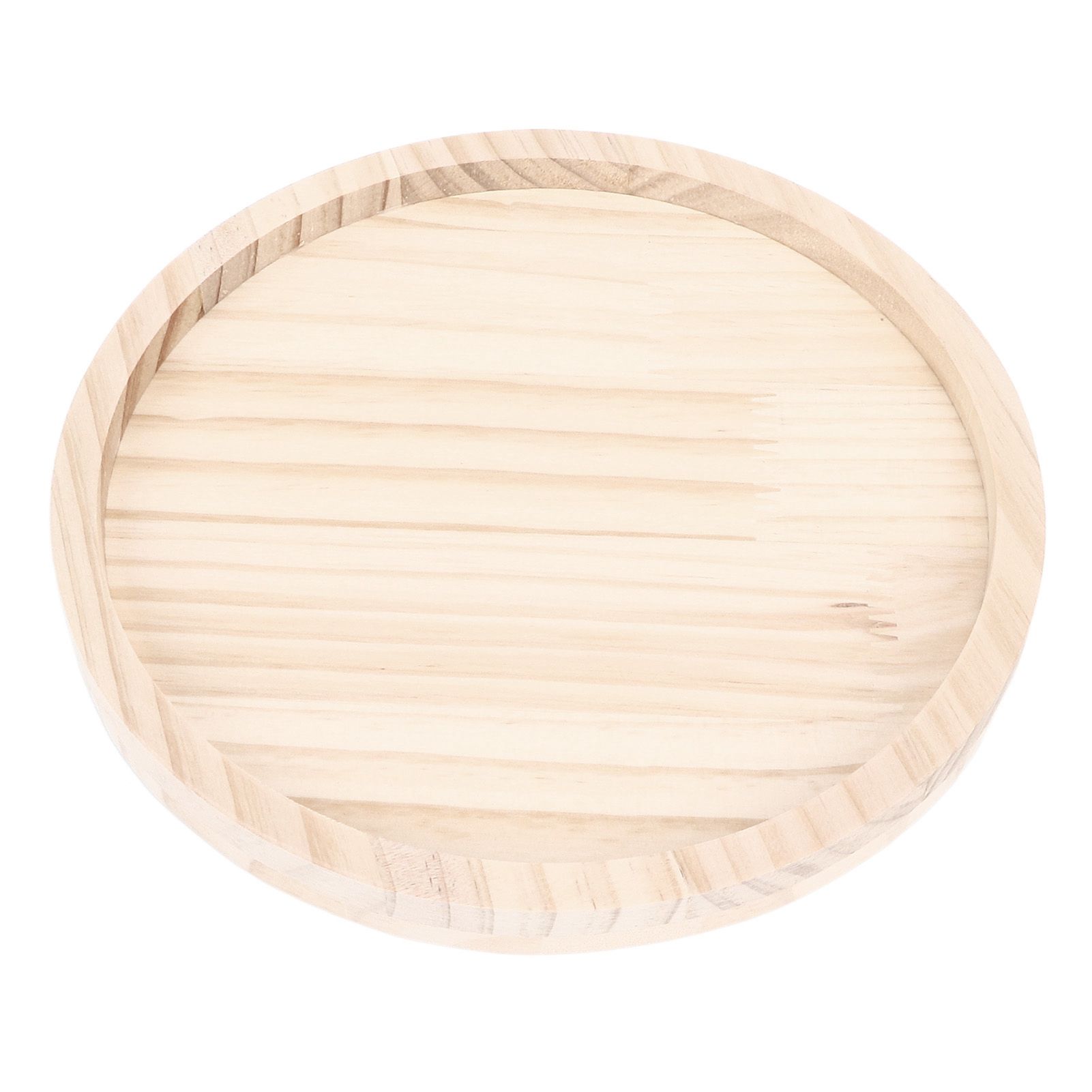 Clip On Tray Natural Bamboo 9.8in Round Home Couch Sofa Armrest Clip Tray Table for Snack Coffee Tee Remote Control 25cm/9.8in โ image 4
