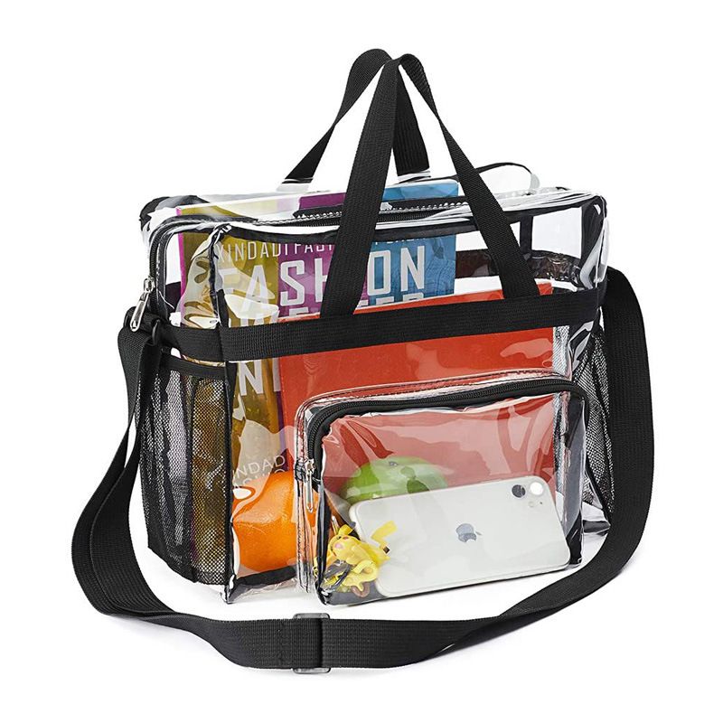 Clear Tote Bags Stadium Approved, Heavy Duty Travel Bags, Large Sports Shoulder Pack for Work,Competition,School — image 2