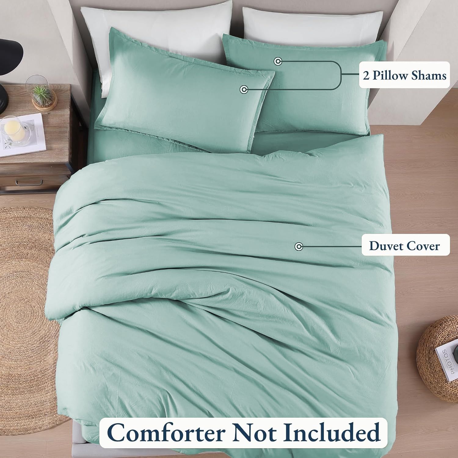 Hotel Soft Microfiber Duvet Cover Set-2000TC Quilt Cover Set & Pillowcases -1 Donna Cover Zipper Closure & 1 x Pillowcases-Breathable Bedding - Wrinkle, Fade — image 4