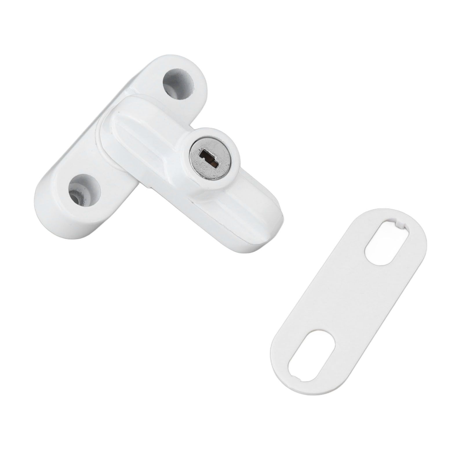External Window Lock Catch Aluminum Alloy Anti Theft Flat Window Buckle Lock for Single Double Windows White — image 4