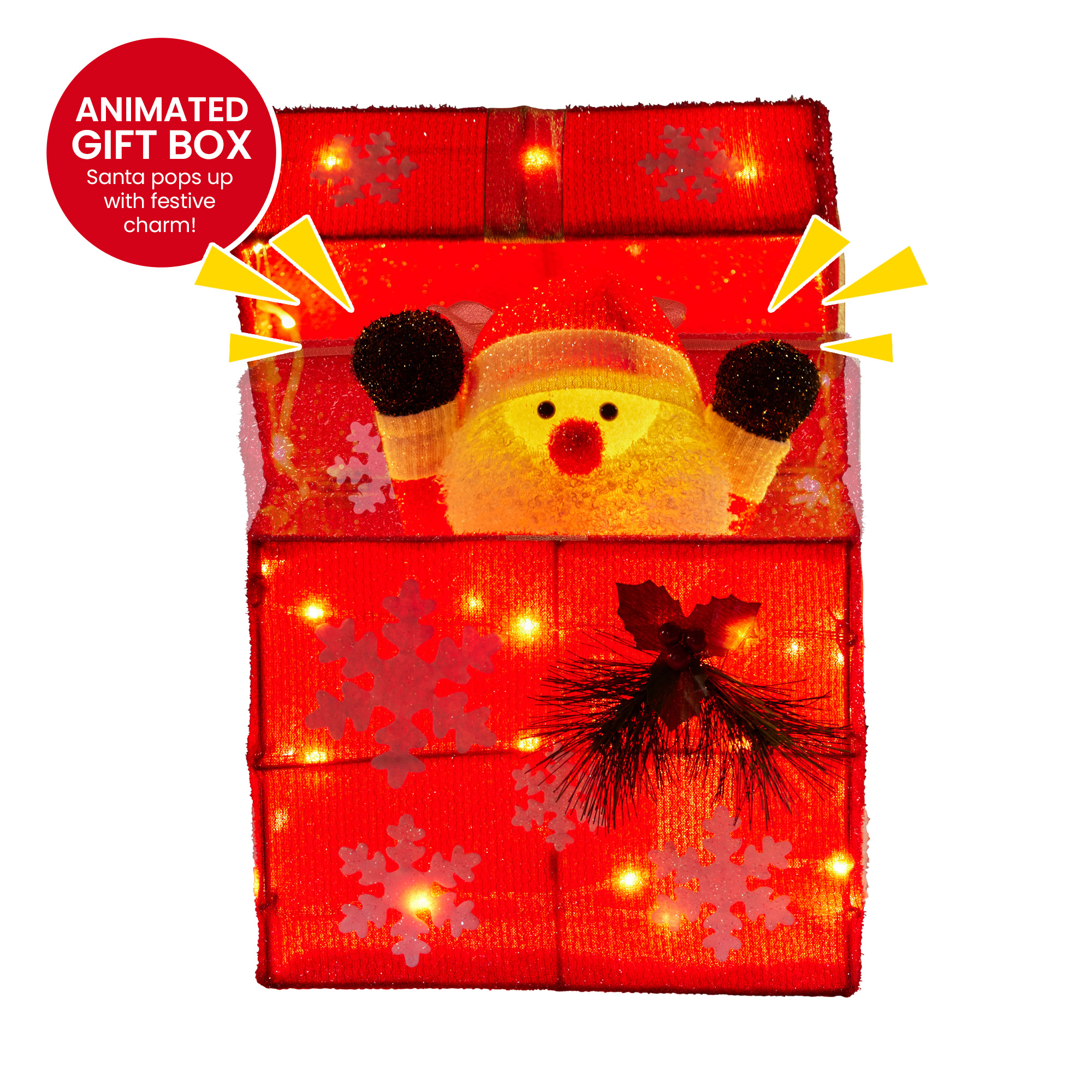 Christabelle Animated Santa Gift Box Led Christmas Tree Decoration Xmas Ornament — image 4