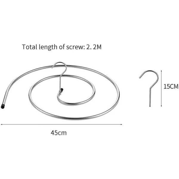QU/2 pcs Clothes Drying Rack Stainless Steel Laundry Holder Spiral Hanger for Blankets, Sheets, Curtains (Silver) โ image 3