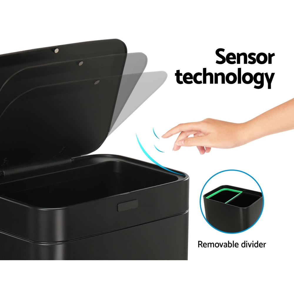 Devanti 70L Motion Sensor Bin Pedal Bins Automatic Black โ image 4