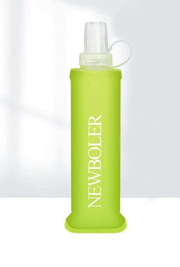 Foldable Water Bottle 250ml, Soft BPA-Free for Marathons Camping Hiking, Green
