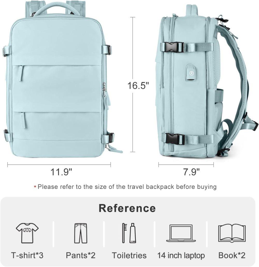 Blue Travel Backpack Cabin Bag with Dry Wet Sorting, 42 x 30 x 20 cm โ image 3