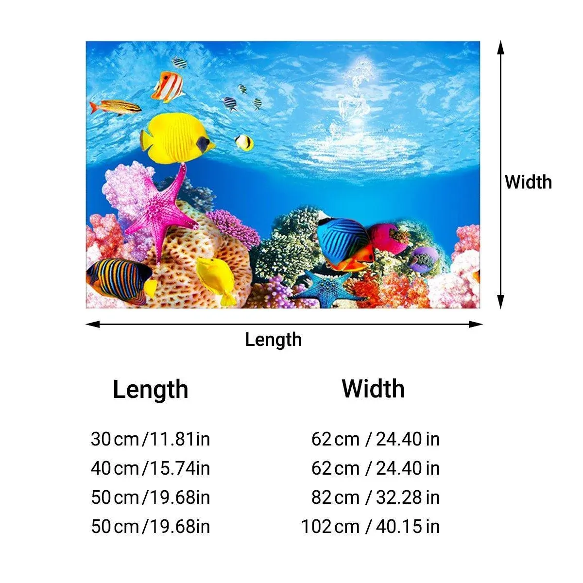 Aquarium Background Fish Tank Wallpaper Double Sided Decoration Sticker Paper - A-50cmx102cm — image 4