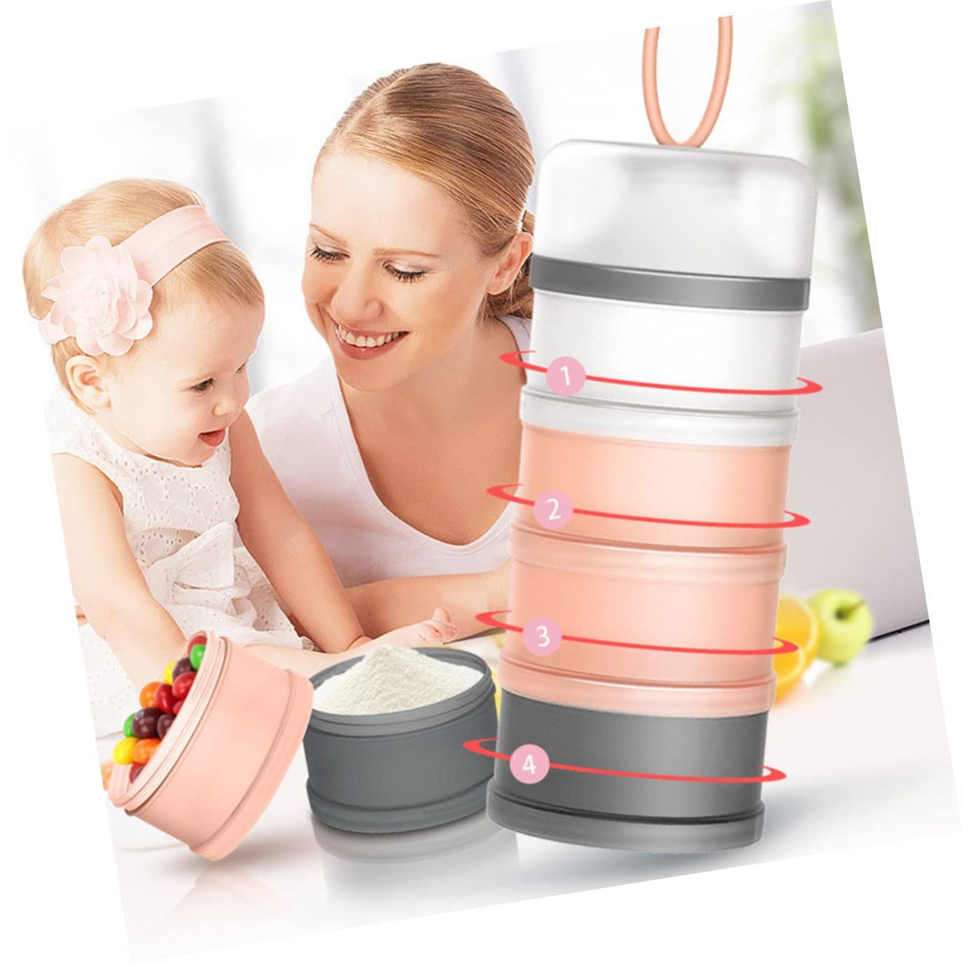 Baby Formula Dispenser on The Go, Portable Formula Container to Go, Non-Spill Stackable BPA Free Baby & Kids Snack Containers โ image 4
