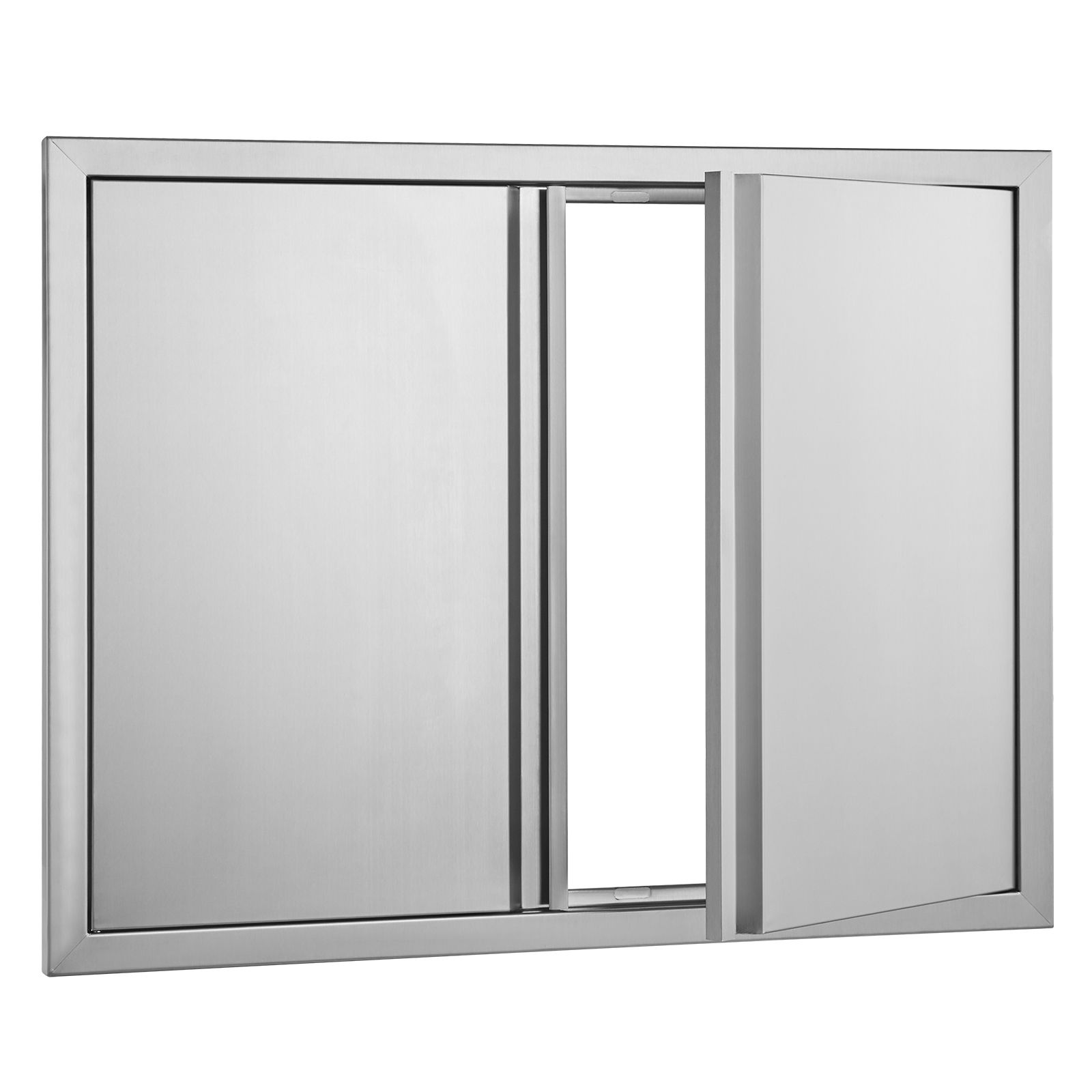 BBQ Access Door, 787 × 609 mm Double Outdoor Kitchen Door, Stainless Steel Flush Mount Door, Wall Vertical Door with Recessed Handles, for BBQ Island, Grilling