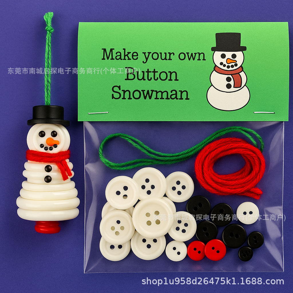 Christmas gift Christmas Button Ornament - Festive Santa Design Craft Kit （green Christmas tree） — image 3