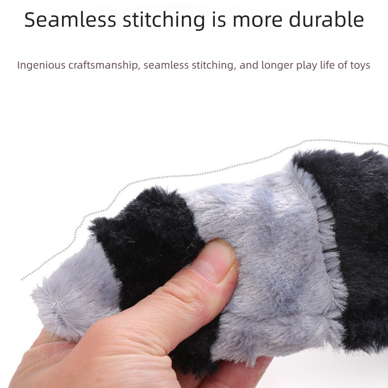 2-Pack Grey Wolf Identical Plush Pet Toys with Squeaker – Durable Fur-Textured Chew Toys for Dogs, Play & Stress Relief — image 3