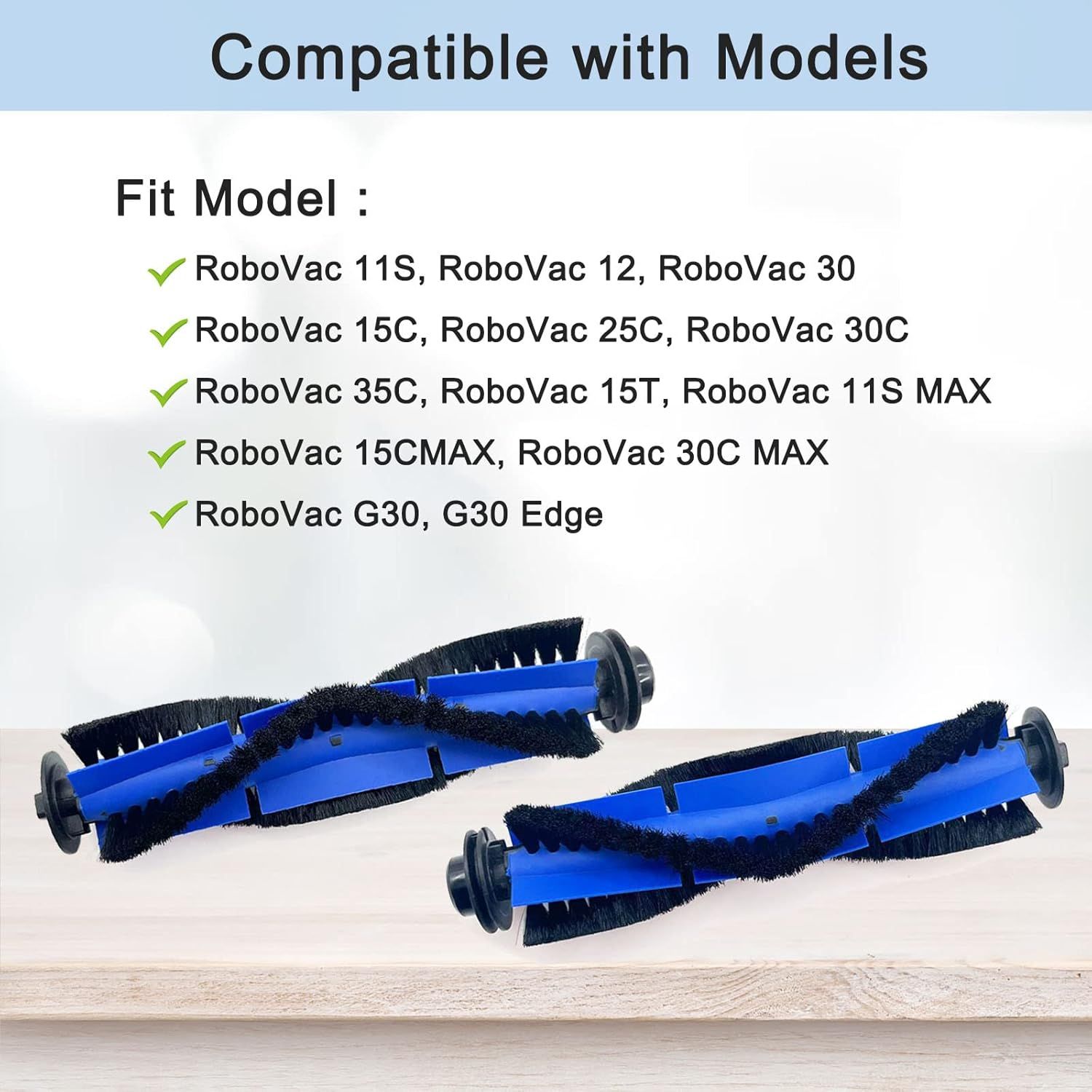 4 Pack Replacement Parts Rolling Brush Compatible with Euy RoboVac 11S, 30C, G30, 30, 12, 15T, 15C, 35C, 15C MAX, G30 Edge Robotic Vacuums — image 3