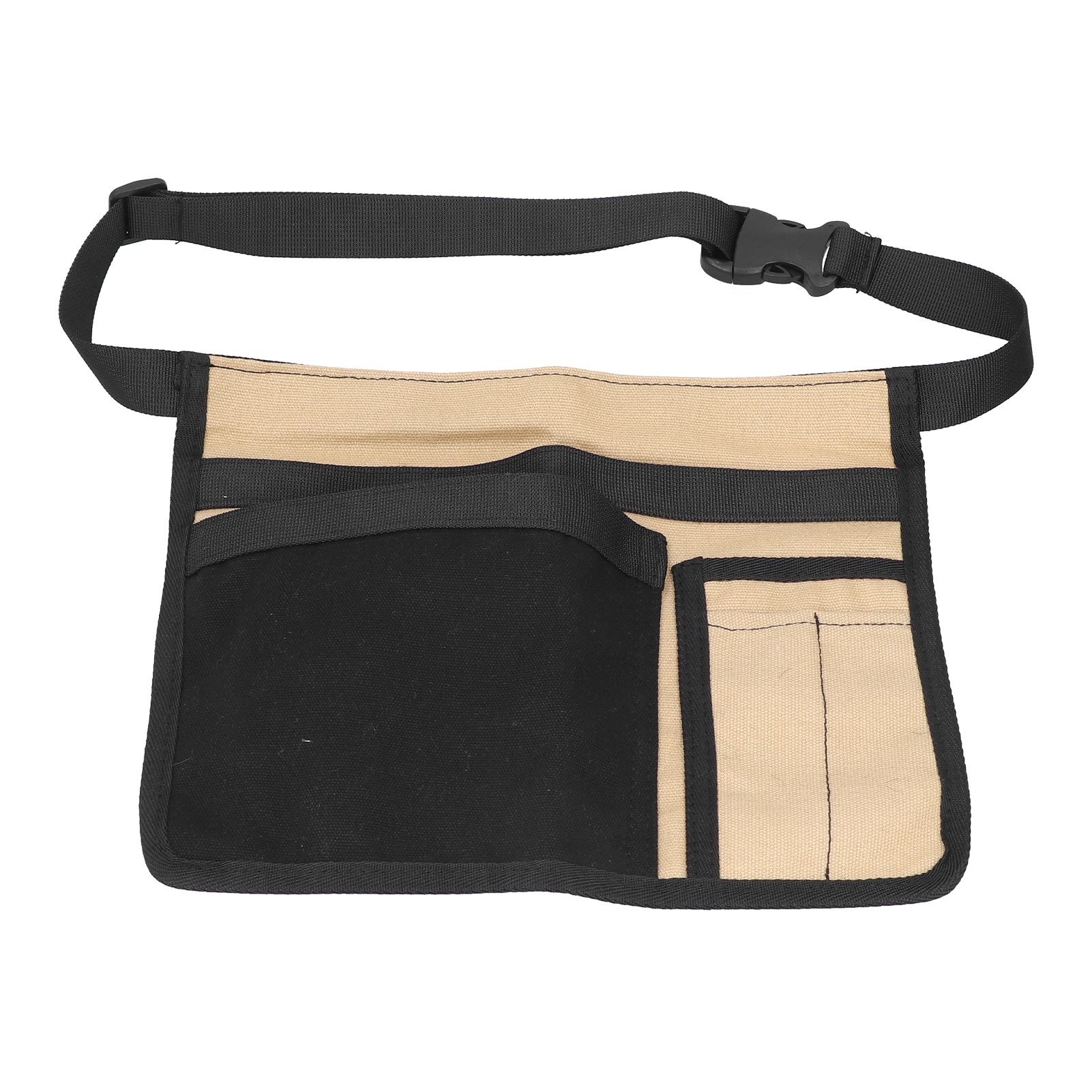 Unilateral Waist Hanging Tool Bag Wear Resistant Oxford Cloth Adjustable Tools Organizer for GardenKhaki Black โ image 3