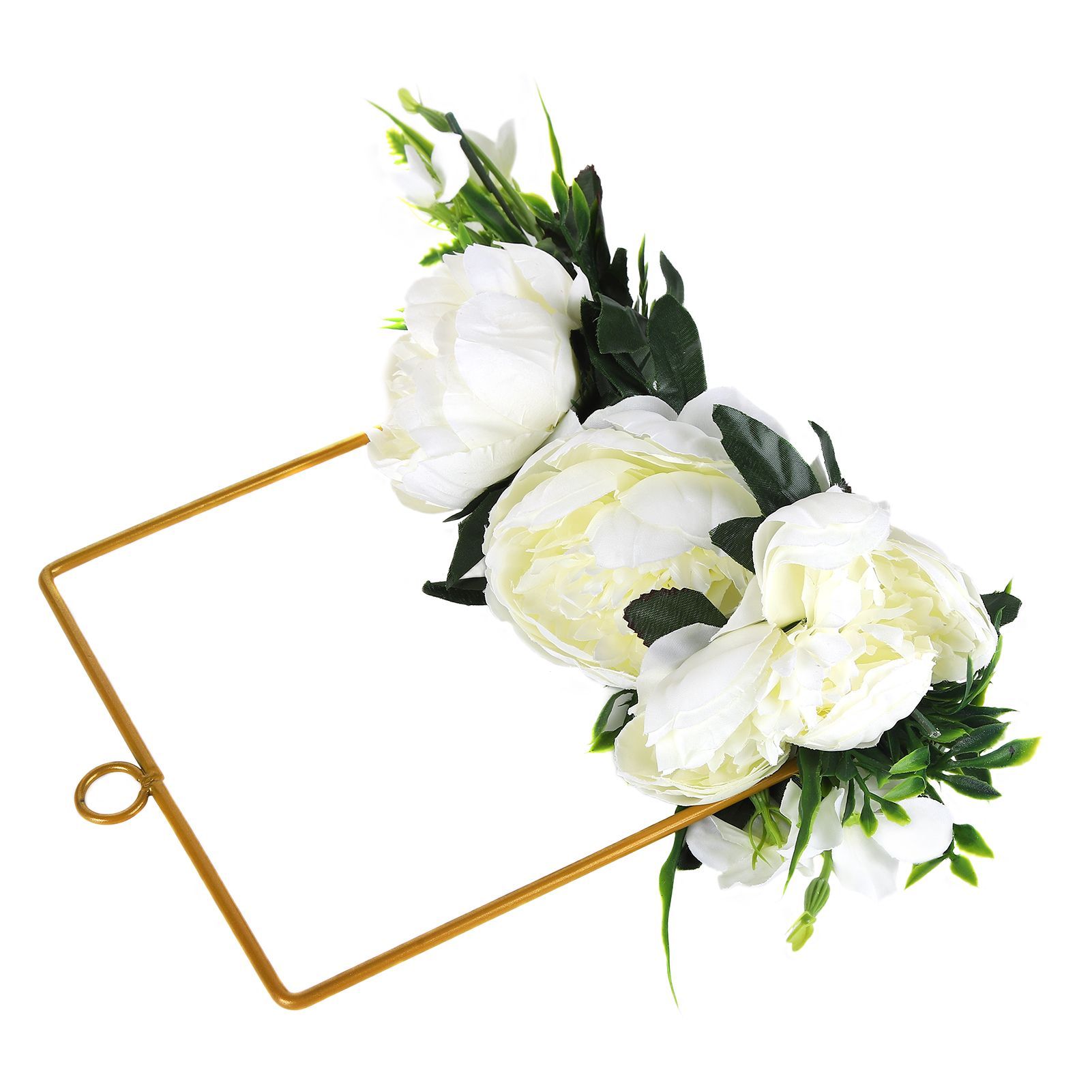 Artificial Metal Wreaths Wedding Wreaths Fake Flowers Decoration for Wedding Ceremony Anniversary Party — image 6