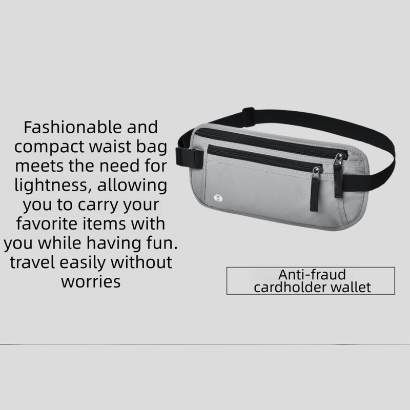Beige RFID Blocking Slim Anti-Theft Fanny Pack for Outdoor Travel - Hidden Money Belt for Passport, Documents & Cash — image 6