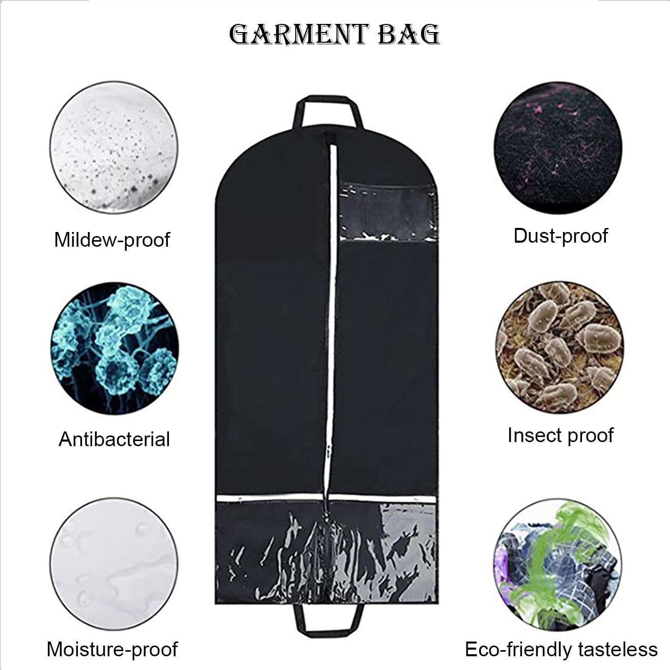 Garment Bags Hanging Clothes Travel, 50.4 Inch Long Suit Bags Cover for Women Dresses and Men Coats — image 5
