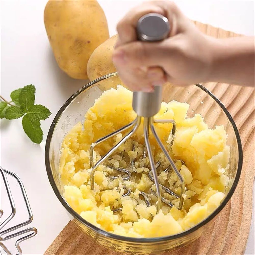 Kitchen 2-In-1 Mix Potato Masher, Stainless Steel, For Potatoes, Vegetables, Fruits, Guacamole, Baby Food, And Eggs — image 2