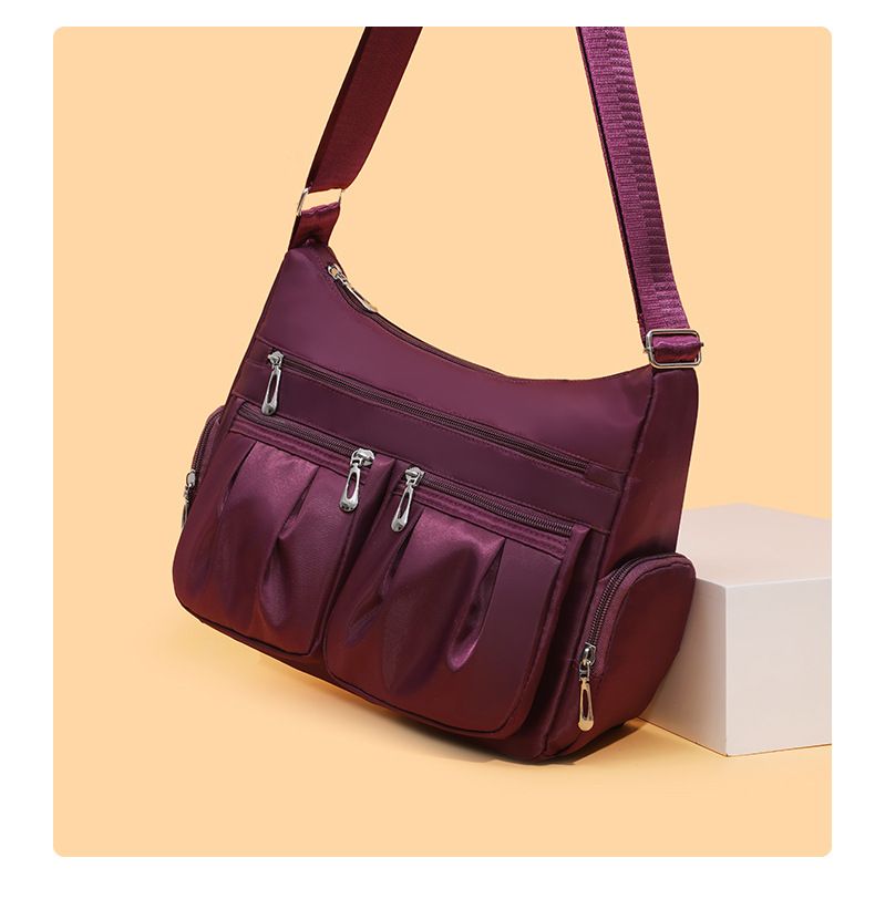 Large Capacity Crossbody Shoulder Bag - Lightweight Multi-Layer Tote for Women - Travel Backpack Casual Hobo Bag for Daily Commute - Purple — image 2