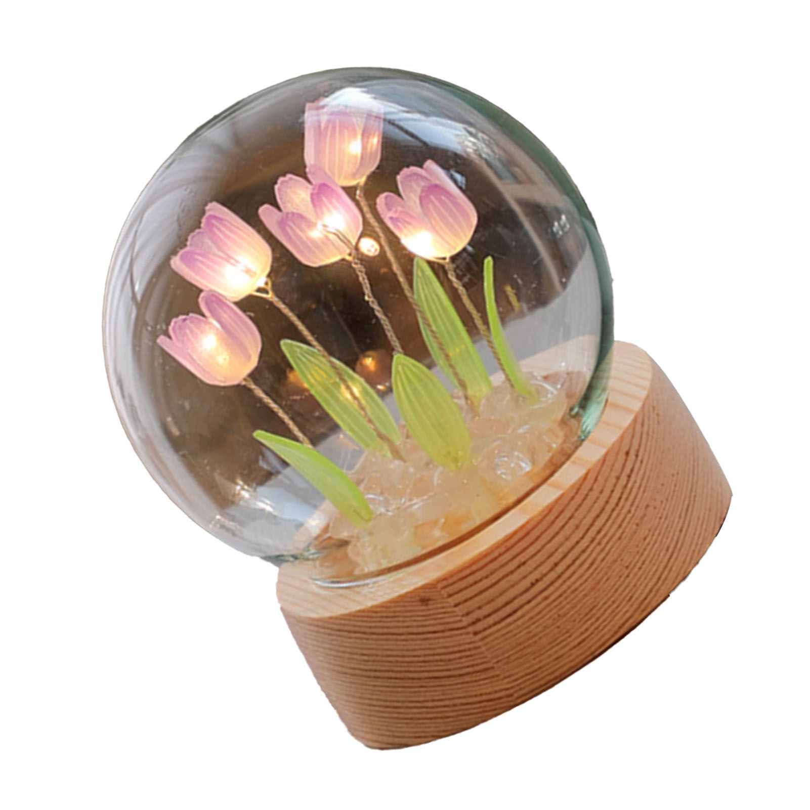 Flower Night Light Tulip Night Lamp Home Decoration Night Light Bedside Light for Office Bedroom Purple โ image 4