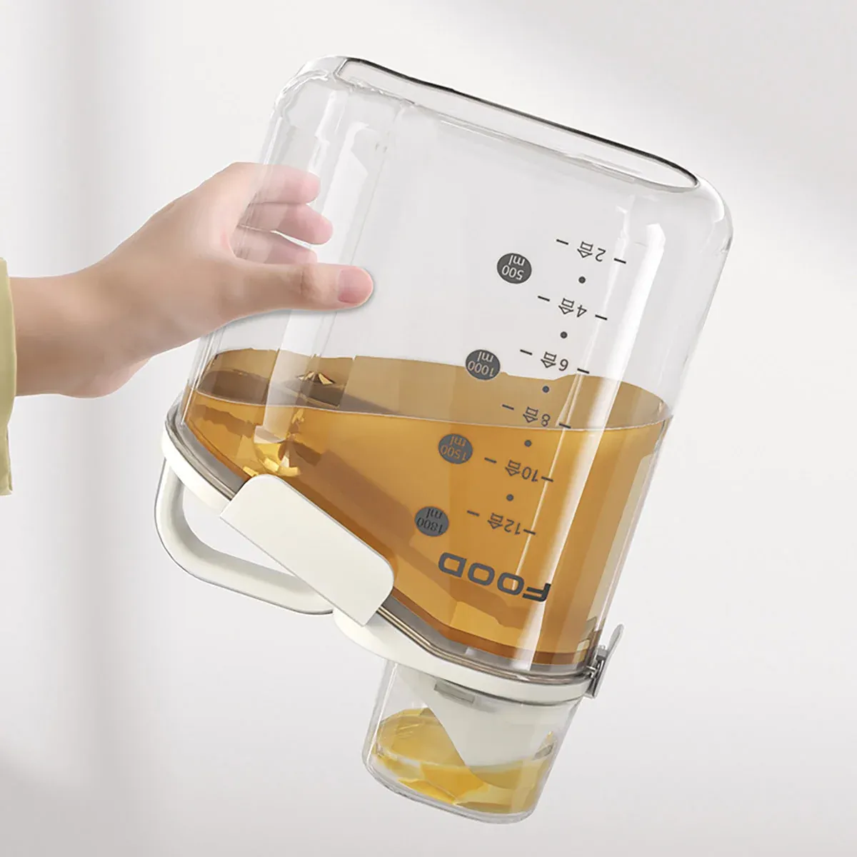2Sizes Portable Transparent Grain Storage Jar Cat Food Rice Snack Tea Container - 2000ML — image 5