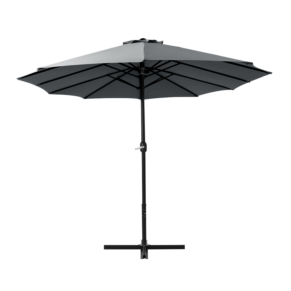 Instahut 4.57m Outdoor Umbrella Beach Pole Garden Tilt Charcoal โ image 4