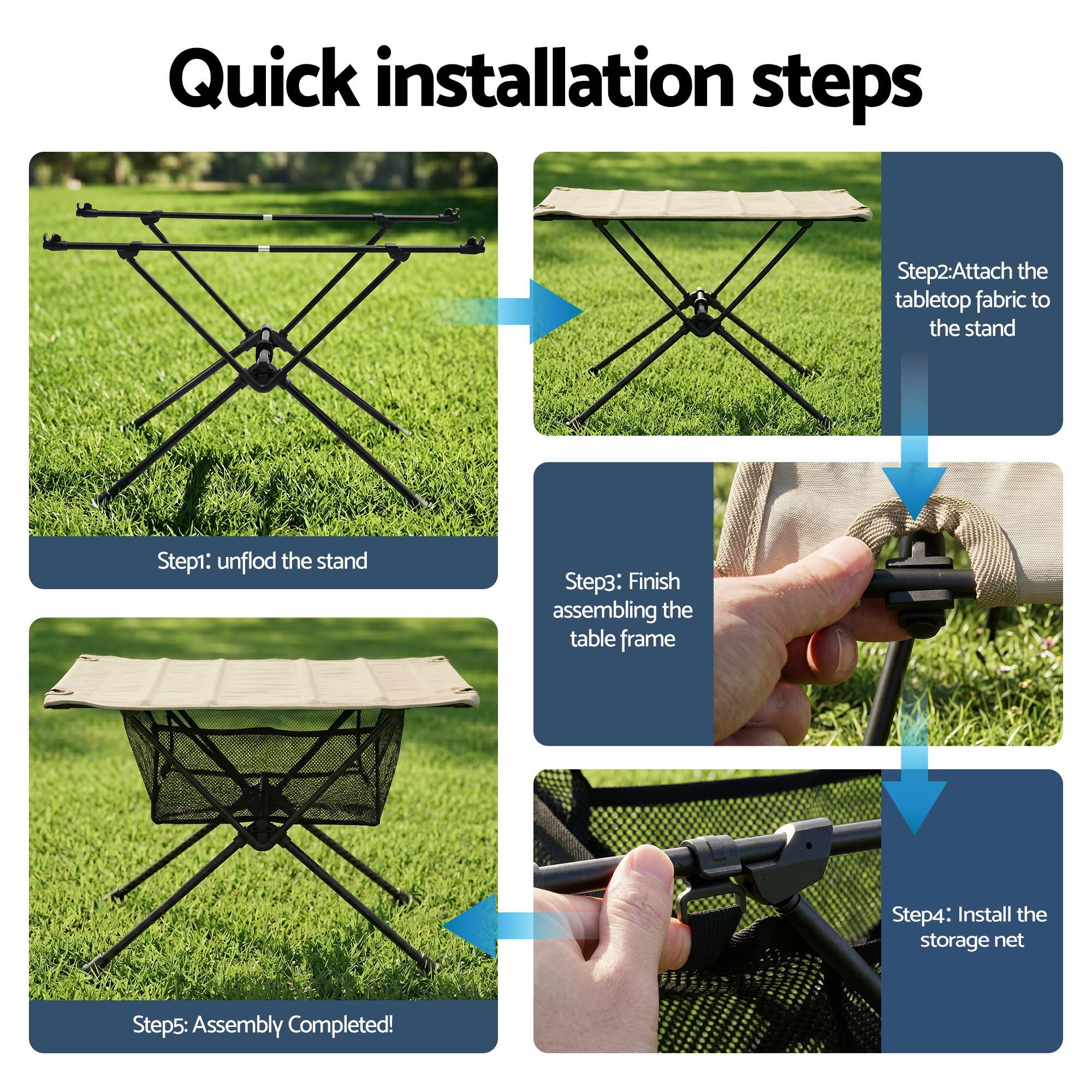 Weisshorn Folding Camping Table Portable Picnic Desk Camp Furniture โ image 5