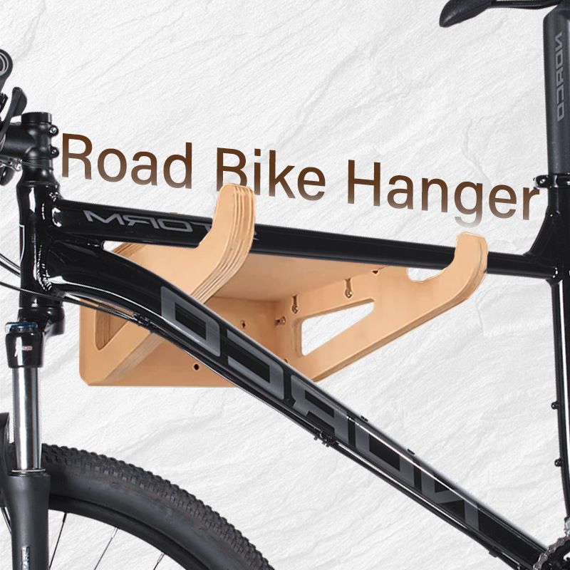 Bike Wall Mount - Indoor Bicycle Rack | Bamboo Bike Rack Storage with Removeable Shelf Bicycle sorting display rack — image 4