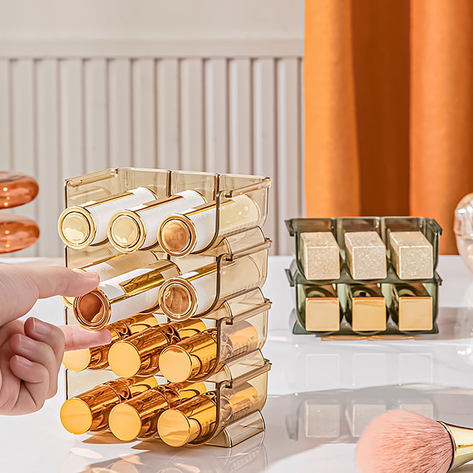 3pcs Lipstick Holder Transparent Storage Overlay Clear Lipstick Display Holder for Lip Gloss Transparent Orange โ image 5