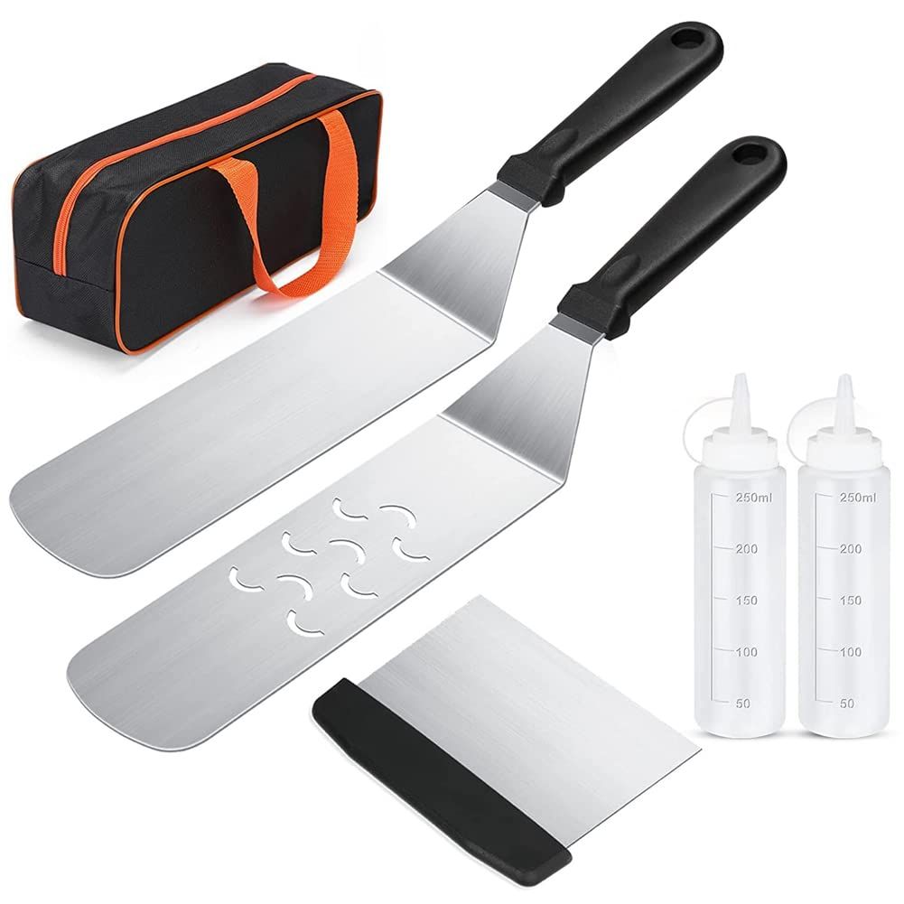 Griddle Accessories Kit, 6pcs Flat Top Grill Accessories Set for Blackstone and Camp Chef with Spatula & Carry Bag