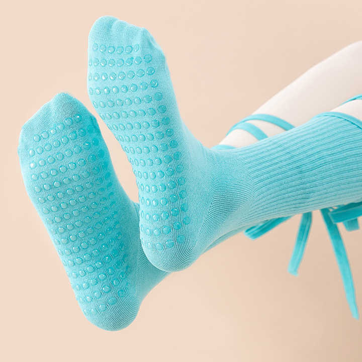 3 Pcs Purple Non-Slip Yoga Socks with Cross Straps - Cotton Pilates Dance Socks for Women, Lightweight Comfort โ image 4