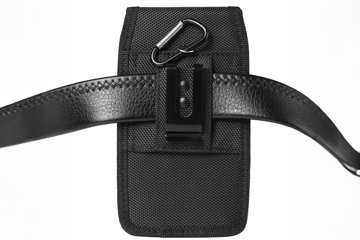 2Pcs Universal Black Oxford Cloth Phone Waist Pouch with Belt Clip and Card Holder Compatible with Most Smartphones - XL — image 5
