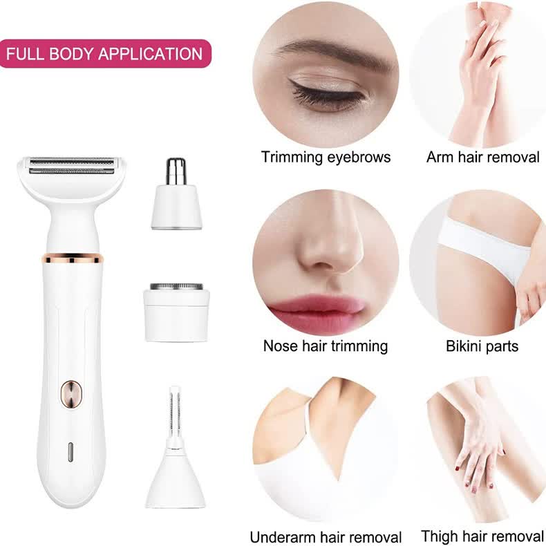 4-in-1 Electric Lady Shaver Kit - Rechargeable and Portable Grooming Solution — image 2