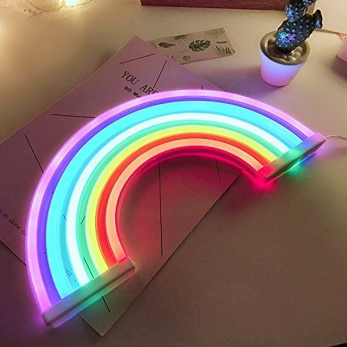 Neon Rainbow Sign, Battery or USB Powered Light for Wall Decor, Colorful Hanging Decoration for Kids’ Bedroom, Cute LED Lamp — image 5
