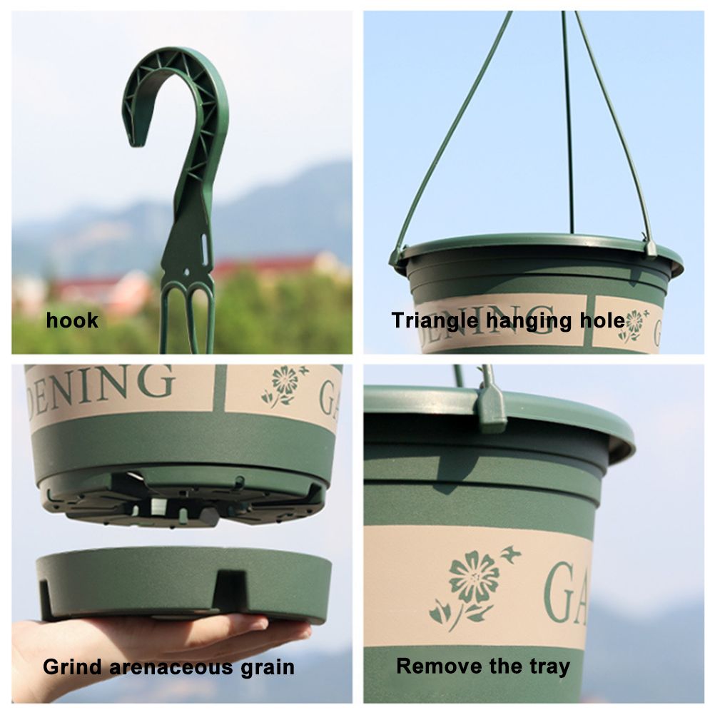 Garden Hanging Pot Plastic Hanging Flower Pot Plant Hanger with Hook โ image 6