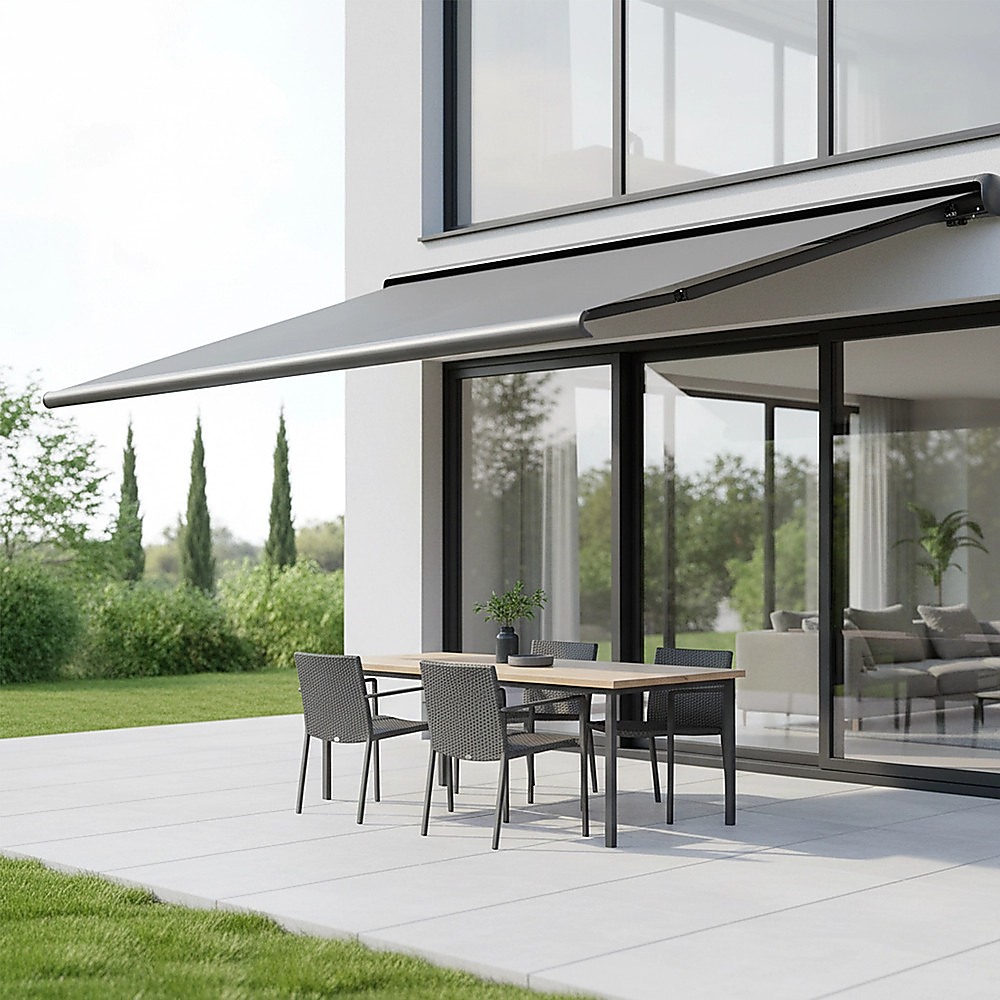5.5m x 3.0m Retractable Folding Arm Awning Heavy Duty Full Cassette Motorised โ image 2