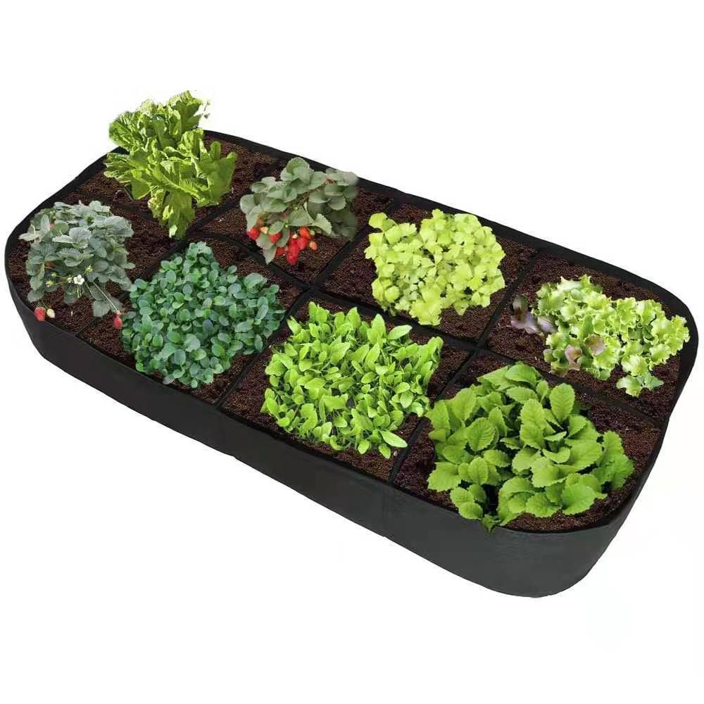 Raised Garden Bed, 128 Gallon 8 Grids Plant Grow Bags, 3 x 6 FT Planter Raised Beds for Growing Vegetables Potatoes Flowers, Rectangle Planting Container for — image 4