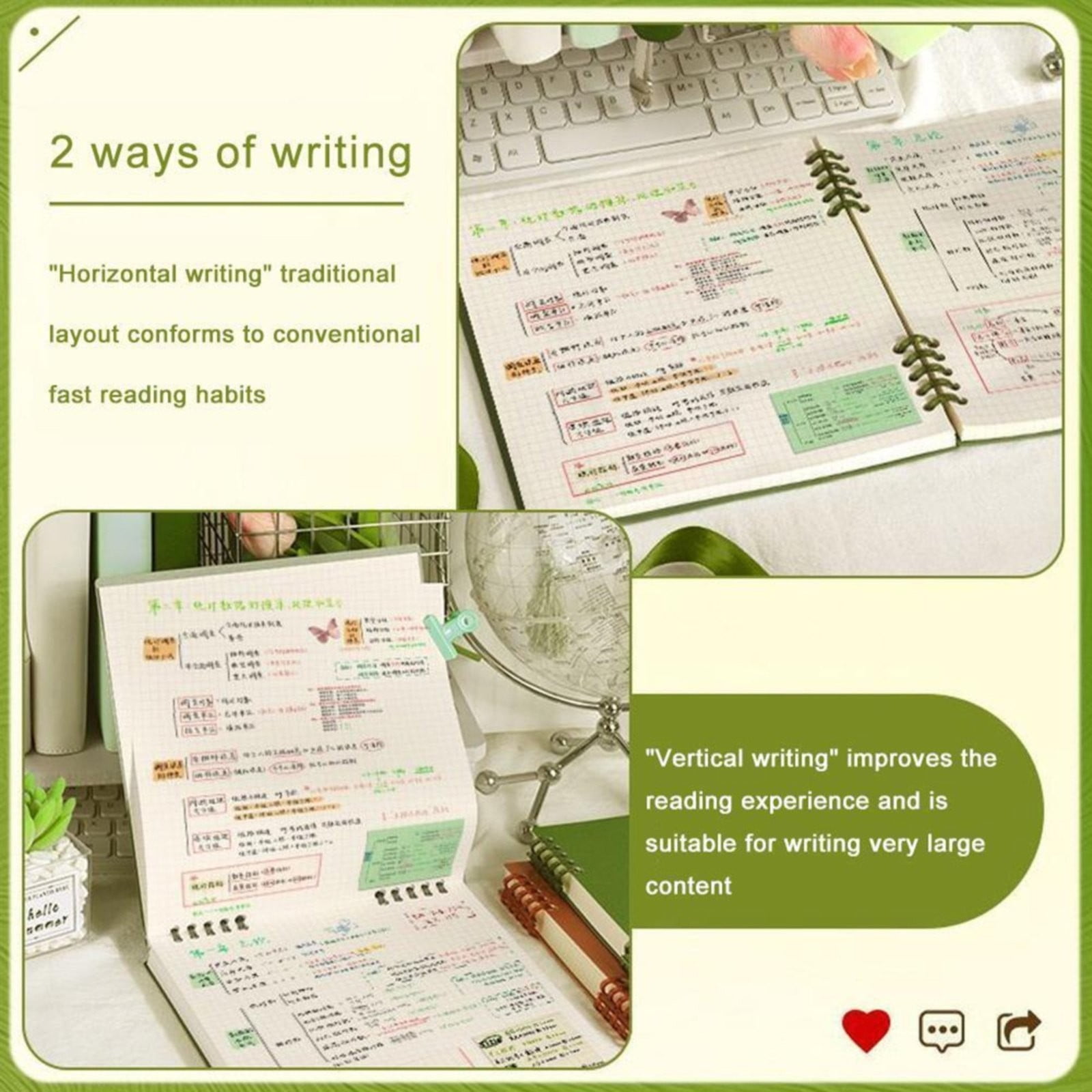 Sketch Book, Spiral Grid Sketchpad for Drawing Writing and Crafts, Top Bound Notebook for School and Travel, Mint Green, 7.87 x 7.56 inches โ image 4