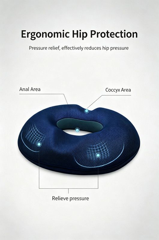 Memory Foam Donut Cushion for Women, Orthopedic Pressure Relief Seat Pillow, Breathable Hemorrhoid Tailbone Pain Pad, Office Chair Car Seat Cushion — image 4