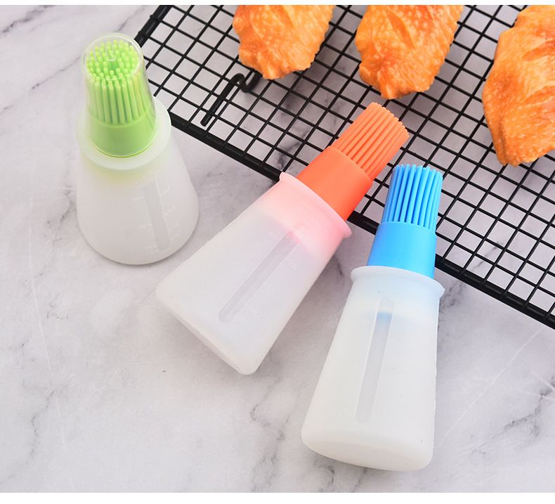 4 pcs Silicone Oil bottle brush, BBQ/Pastry Basting Brushes,Silicone Cooking Grill Barbecue Baking Pastry -Random Color — image 4
