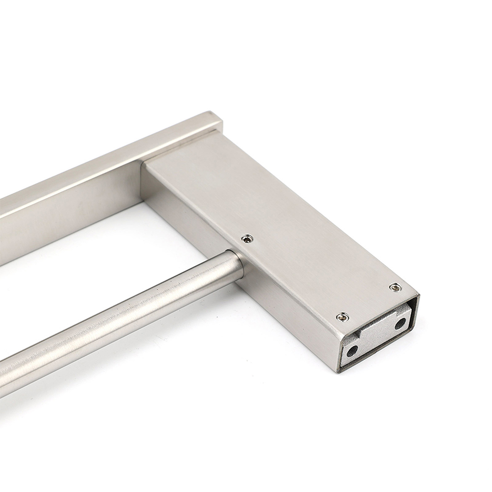 Brushed Nickel Square Towel Rail Rack 600mm Double Hanger Holder Bar Bathroom โ image 4