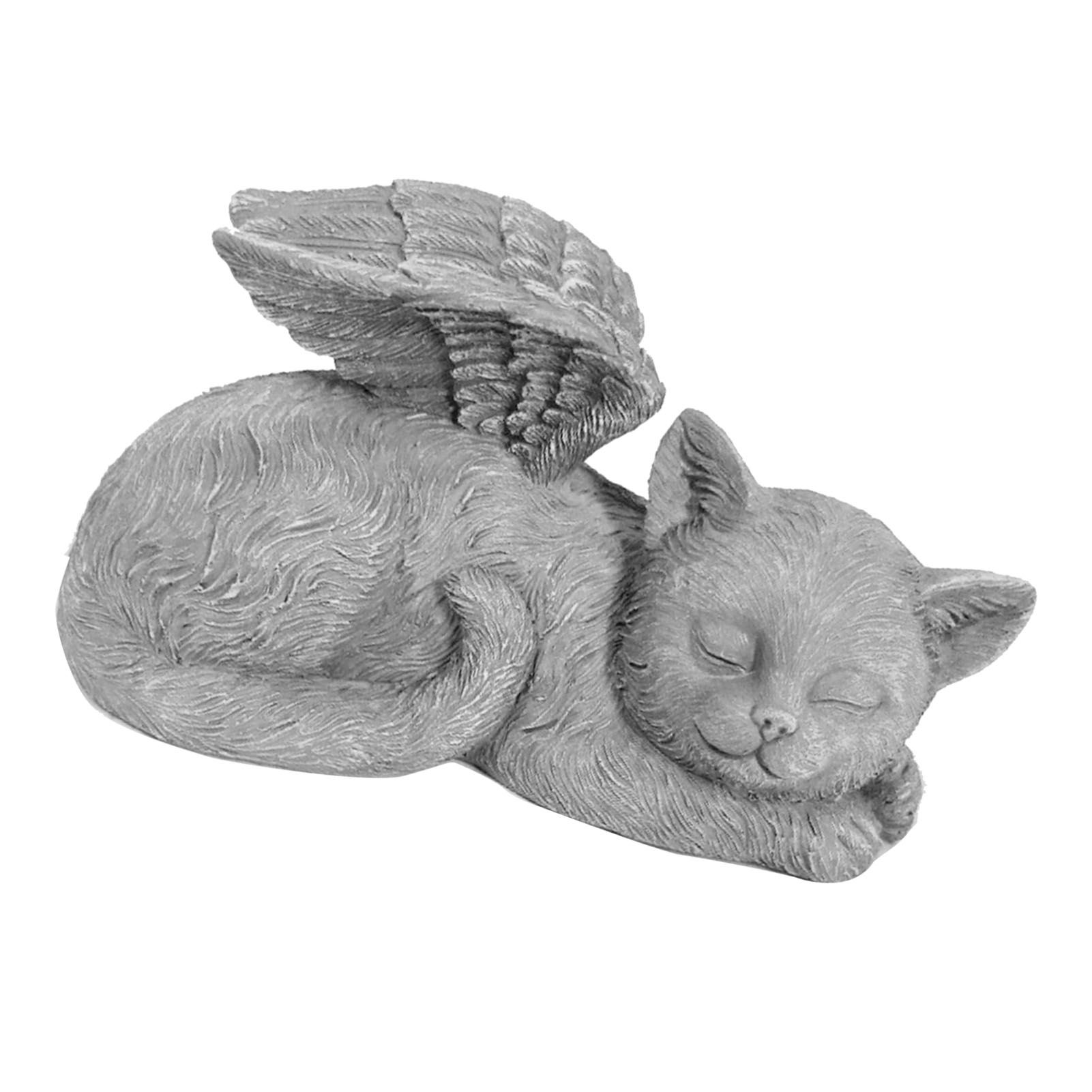 Pet Memorial Statue Resin Sleeping Pet Angel Garden Sculpture for Pet Memorial Gravestone Ornament Angel Cat โ image 2