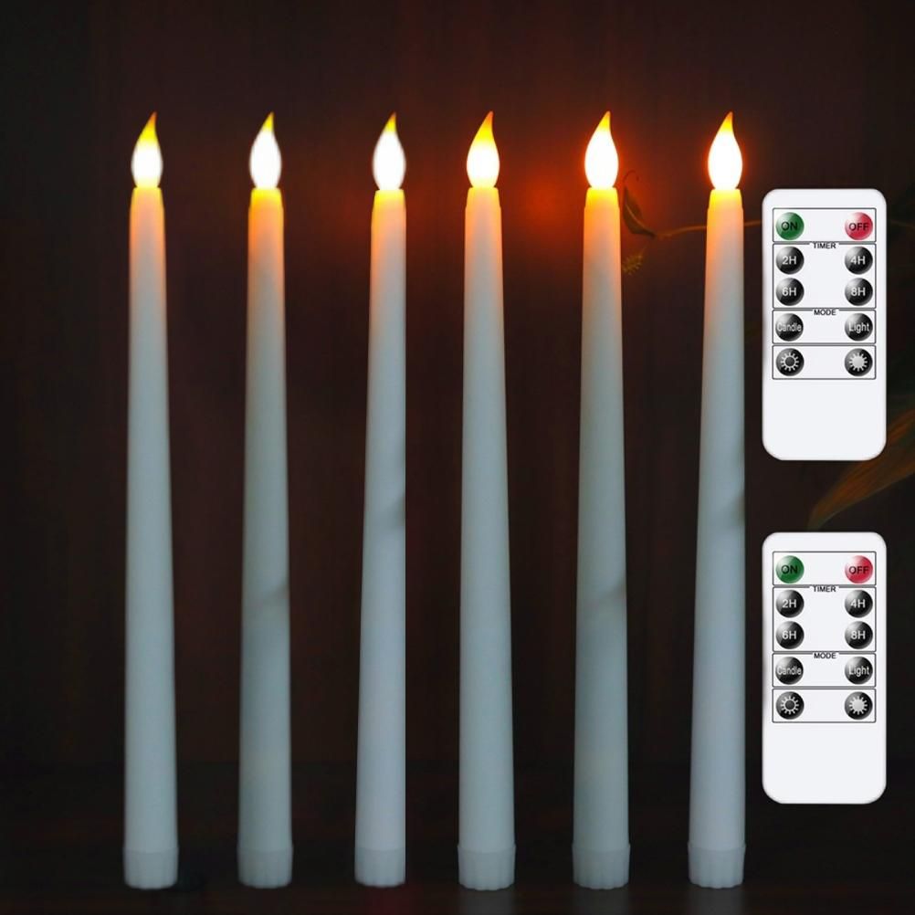 6Pcs LED Flameless Flickering Warm Light Taper Candles with 2 Remote Control for Christmas Thanksgiving Halloween Home Wedding Decoration โ image 3