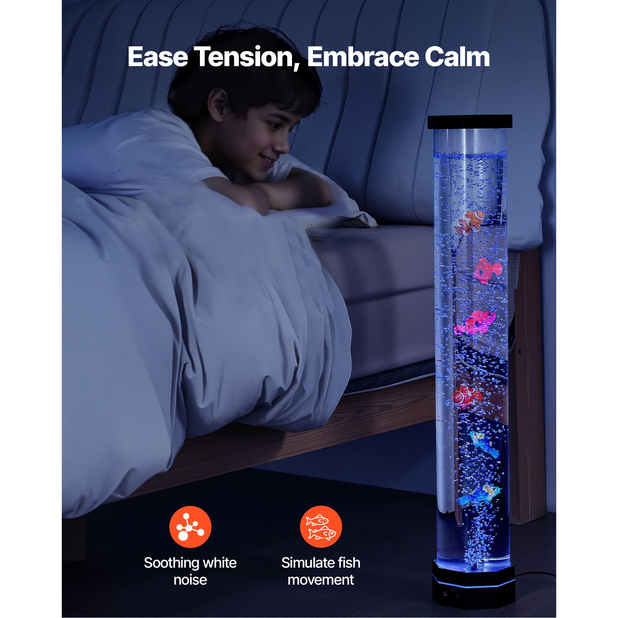 Bubble Tube Lamp 16 Color 80 cm Sensory Aquarium Lamp for Relief Calming — image 2