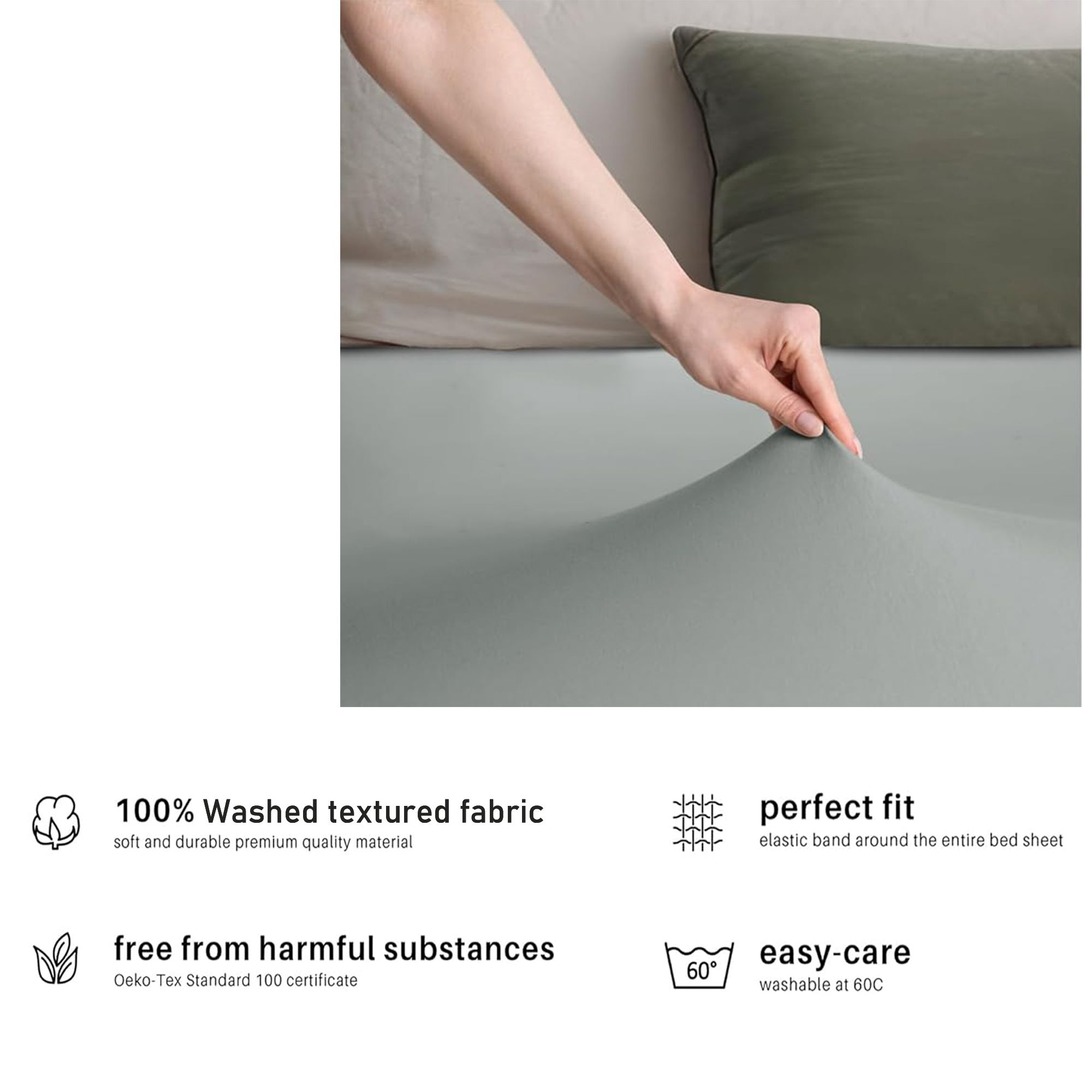 Hotel Quality Fitted sheets - 2 Piece Fitted sheets -Breathable Bedding - Wrinkle, Fade, Stain Resistant- 26inch/40cm Deep Pocket Fitted Bed Sheet-Wrinkle and — image 5
