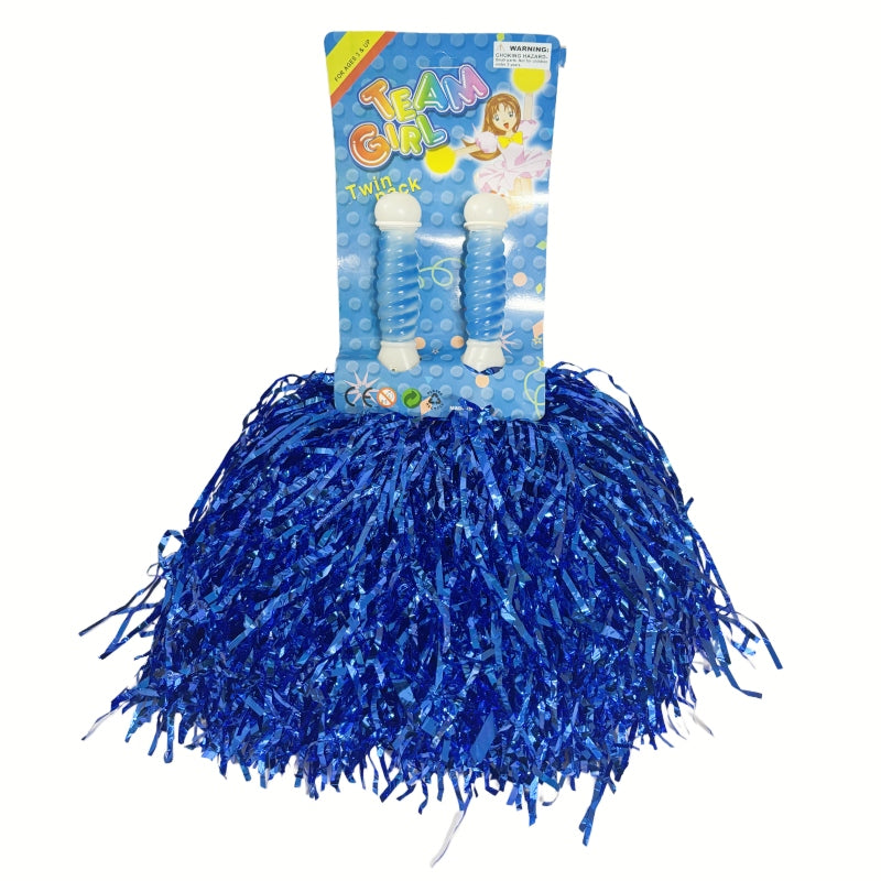 4 Sets/8pcs Metallic Team Girls' Cheerleading Dance Party Dress Pom Poms Pompoms - Silver — image 4