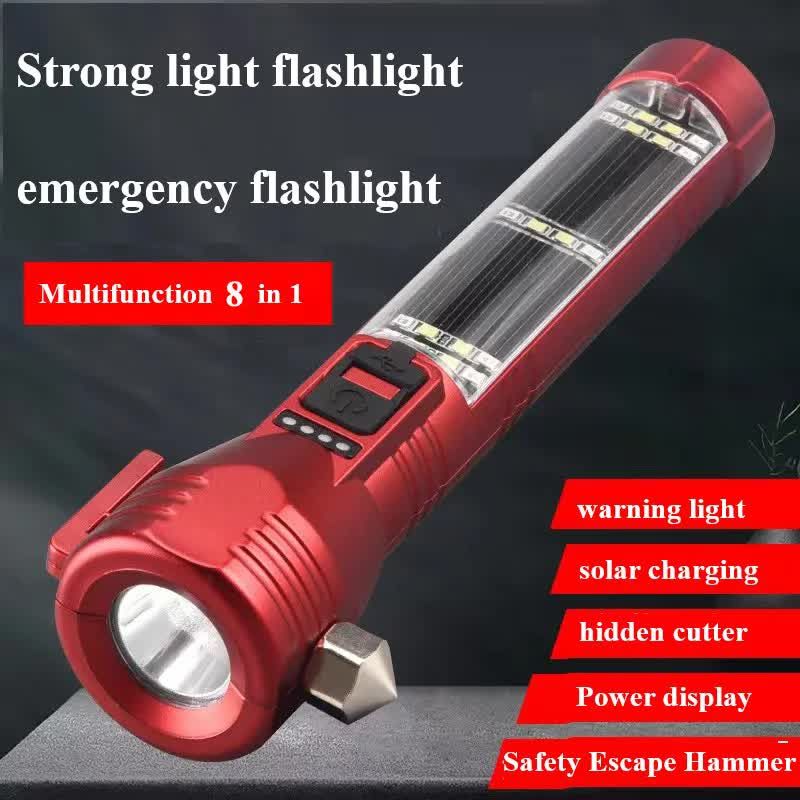 Rechargeable Safety Flashlight, Waterproof Emergency Torch with USB Charging, High-Lumen, Red โ image 2